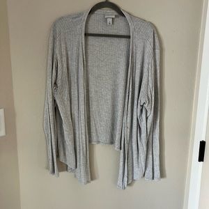 Ava & Viv Ribbed Grey Lightweight Cardigan 1X